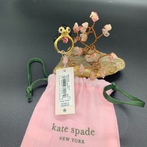 NWT gold & black crystal penguin Kate spade sz7